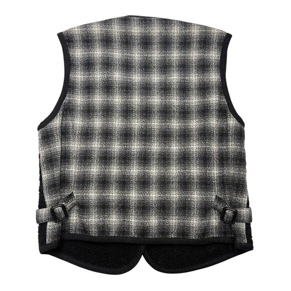 Vintage Canvasbacks Lutton Horsfield Vest XS Wool Retro 90s Patchwork Buttons - Picture 2 of 9